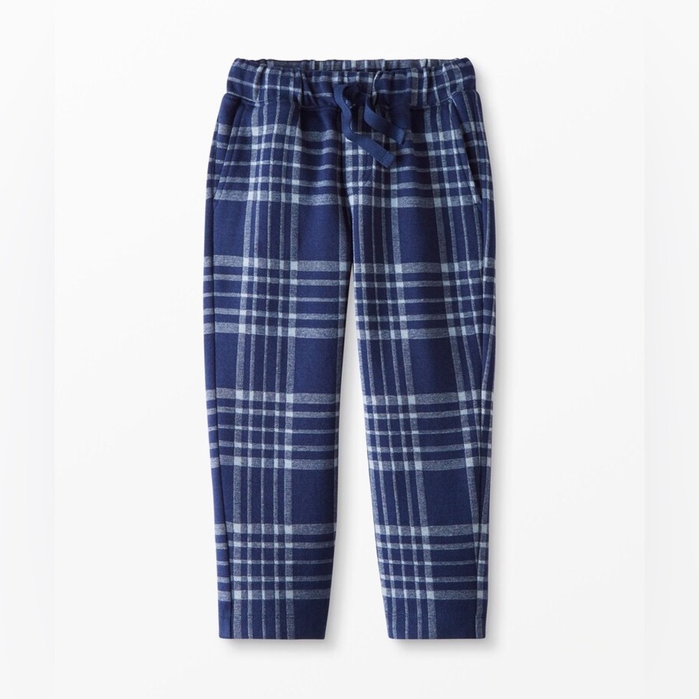 Hannah Andersson Navy and White Plaid Pull-On Pants kids size 8